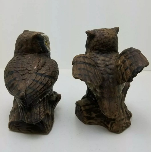 Rare Vintage Homco Ceramic Owl figurines set of two owls - Picture 3 of 6